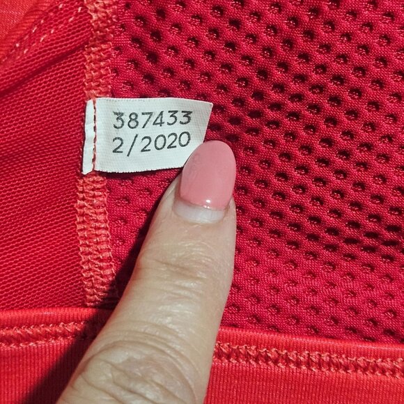 Outdoor Voices XS  Zip Front Sports Bra Red Adjustable Straps Mesh Back - Picture 9 of 12